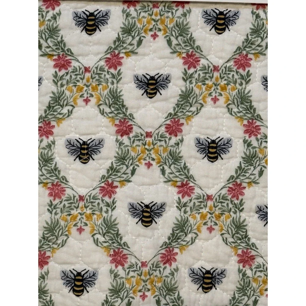 SHABBY CHIC‎ PLACEMATS BEES FLOWERS  13 X 19 100%  COTTON NWT